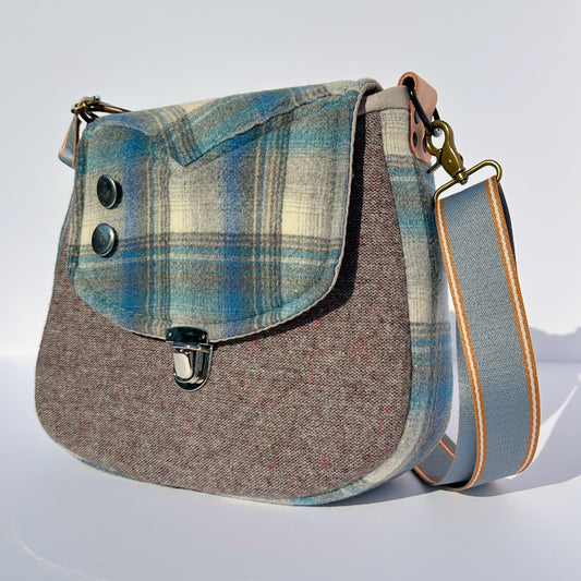Upcycled Pendleton Button up Cross Body Bag