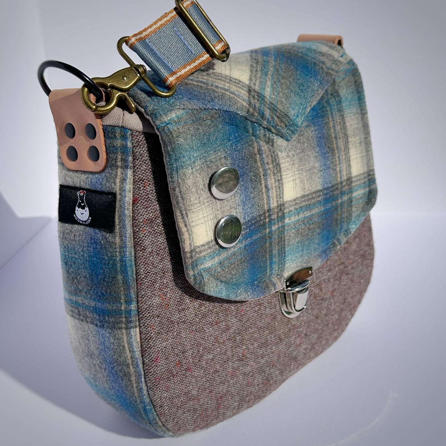 Upcycled Pendleton Button up Cross Body Bag