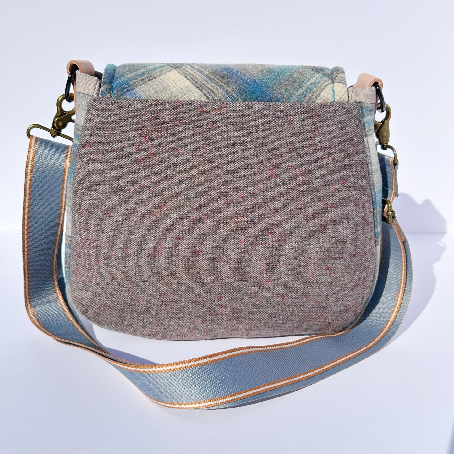 Upcycled Pendleton Button up Cross Body Bag